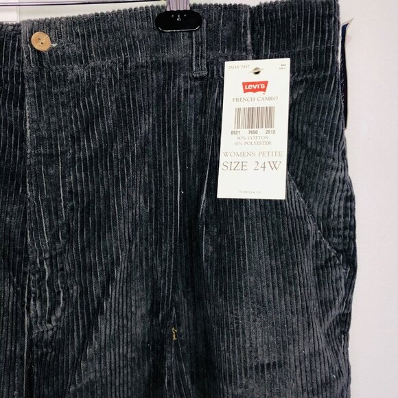 Vintage 90s Dockers Womens 24W Gray Corduroy Pants New Wide Wale - Picture 3 of 10